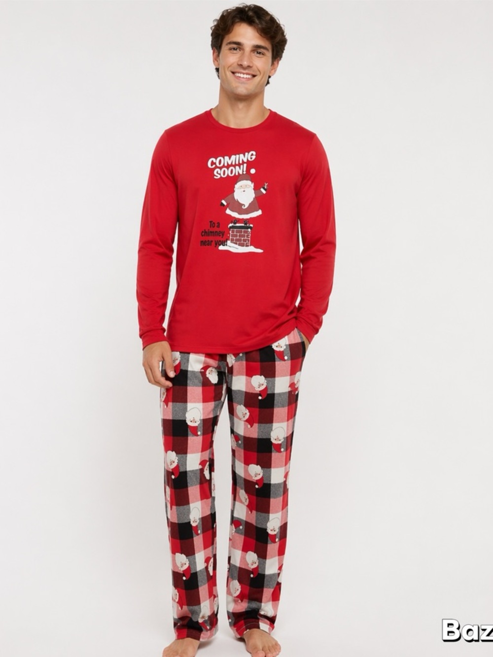 2pc Sz 2x Men’s Jammies For Your Families Santa Coming Soon Pajama Set